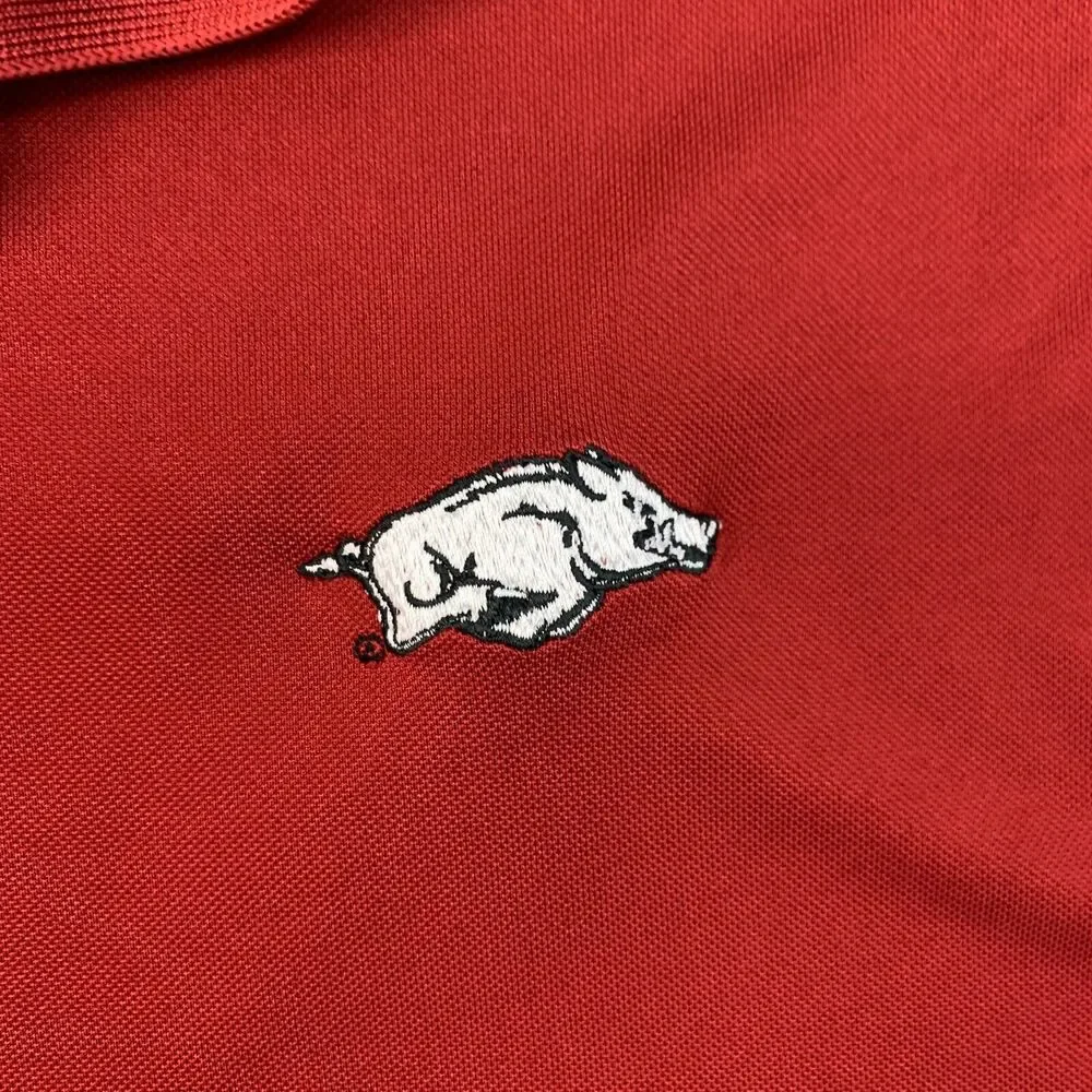 Adidas Arkansas Razorbacks Polo Shirt Mens 2XL XXL Red Active Performance Golf